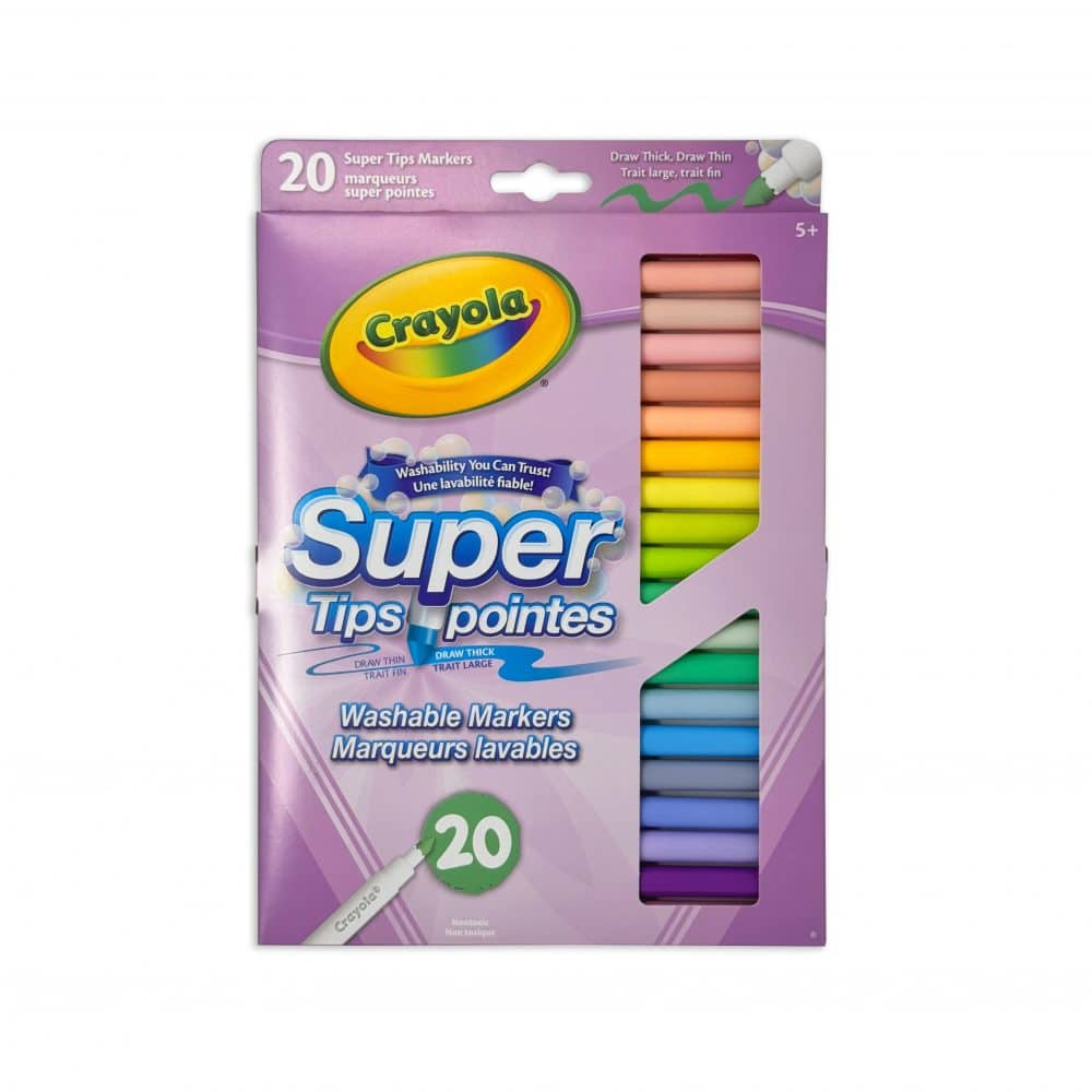 Ensemble de 20 feutres Crayola trait large pastel