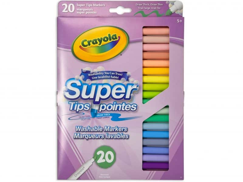 Ensemble de 20 feutres Crayola trait large pastel
