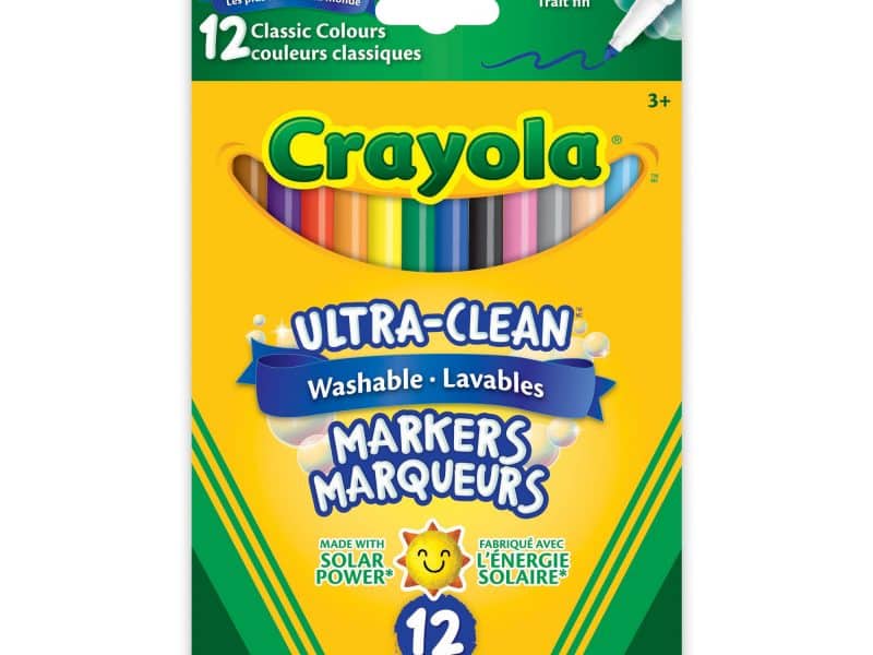 Boîte de 12 marqueurs Crayola lavables pointes fines