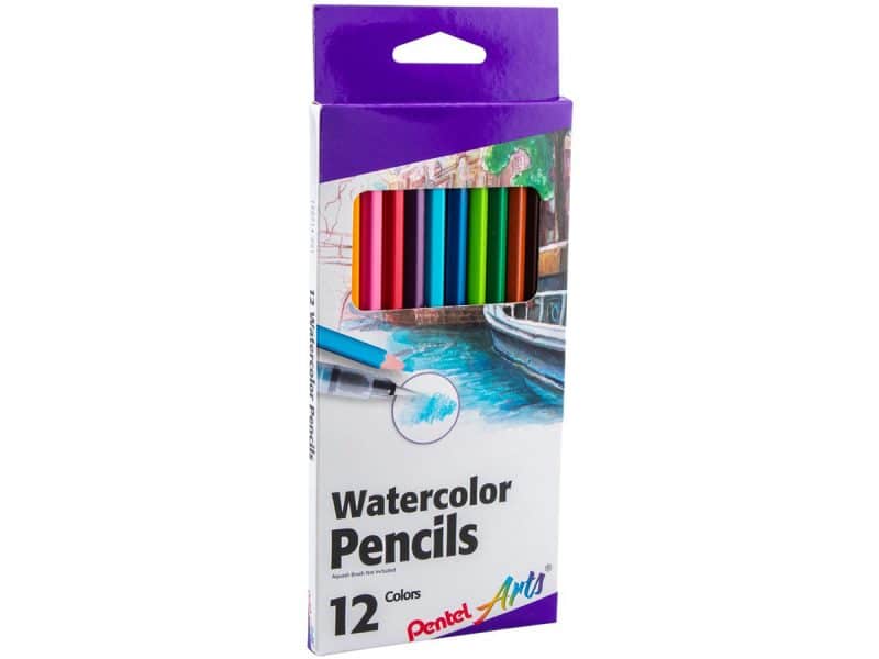 Paquet de 12 crayons aquarellables Pentel Arts