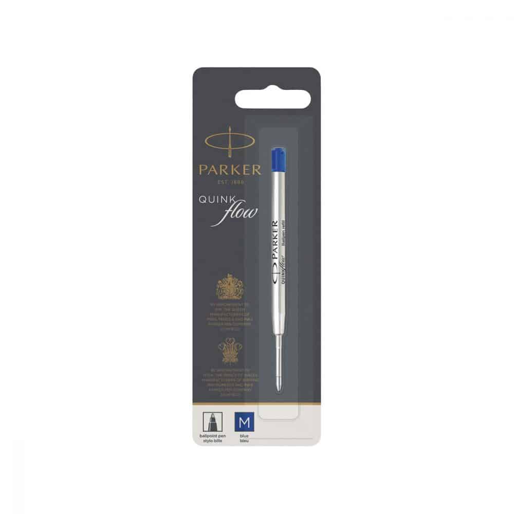 Recharge de stylo Parker Quink flow pointe moyenne bleu