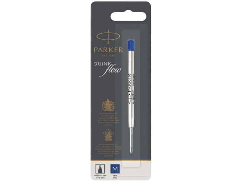 Recharge de stylo Parker Quink flow pointe moyenne bleu