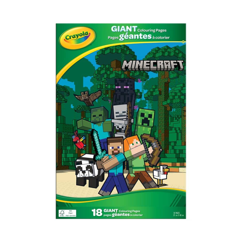 Livre géant à colorier 18 pages Minecraft
