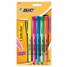 Paquet de 5 surligneurs Bic Briteliner
