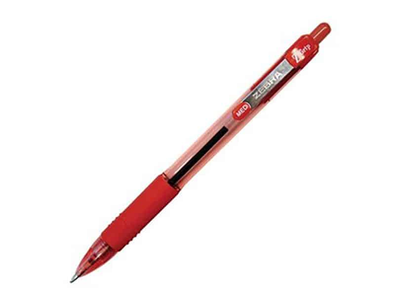 Stylo rétractable Zebra Z-Grip 1.0 mm - rouge