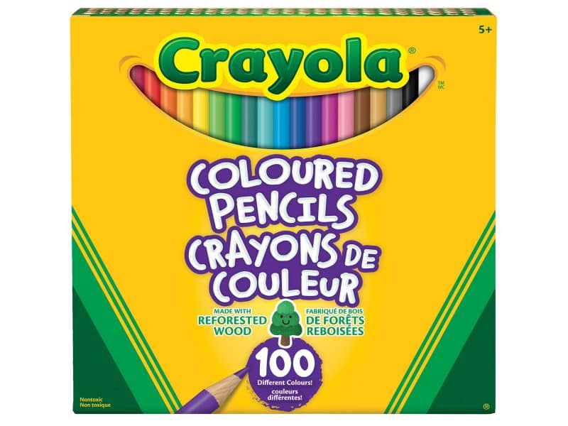 Crayons de couleurs bois crayola - Boite de 100