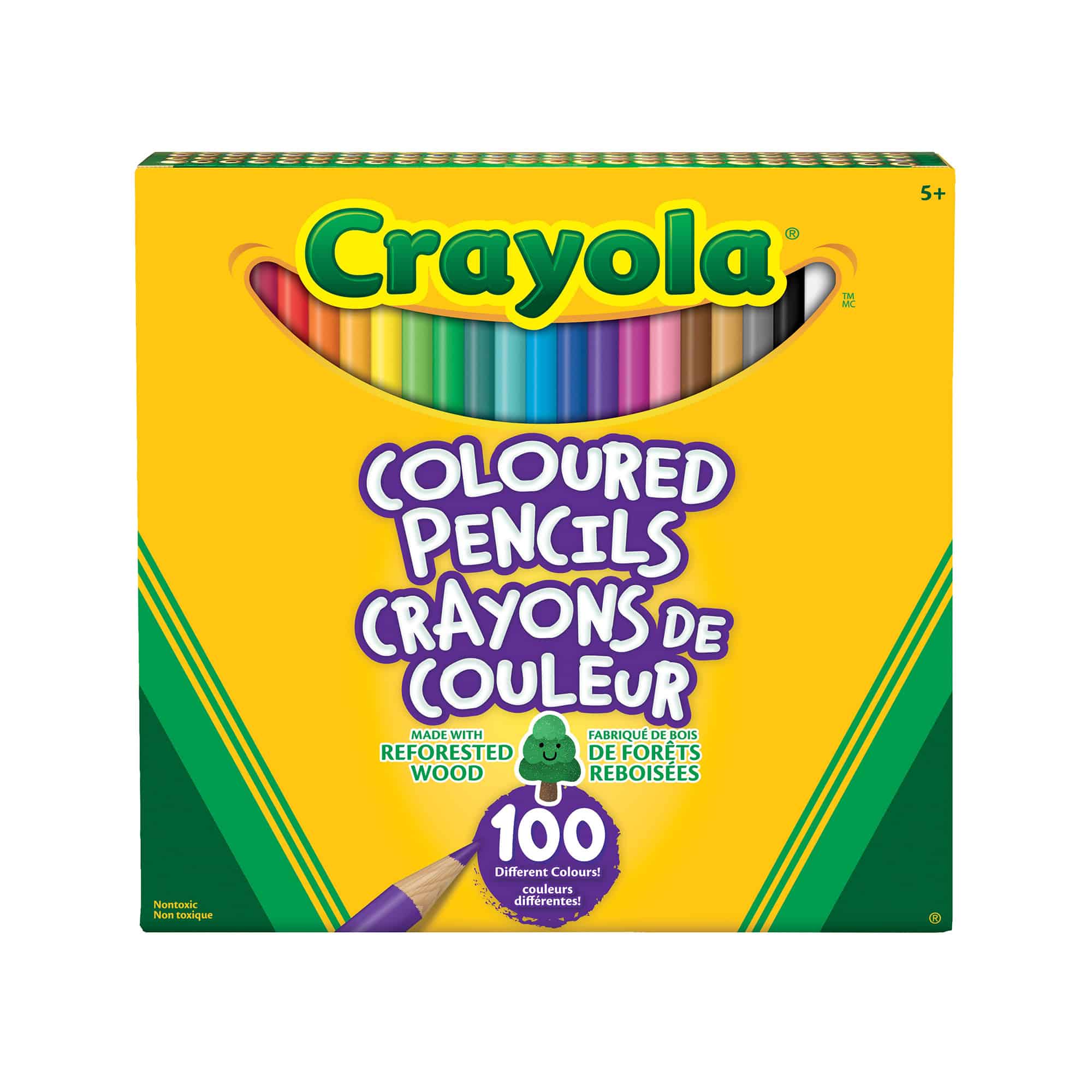 Crayons de couleurs bois crayola - Boite de 100