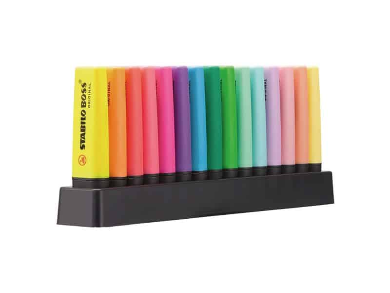 15 surligneurs Stabilo Boss Original