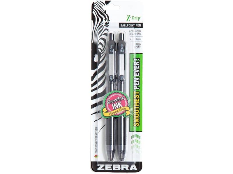 Paquet de 2 stylos Zebra Z-Grip 1.0mm - noir