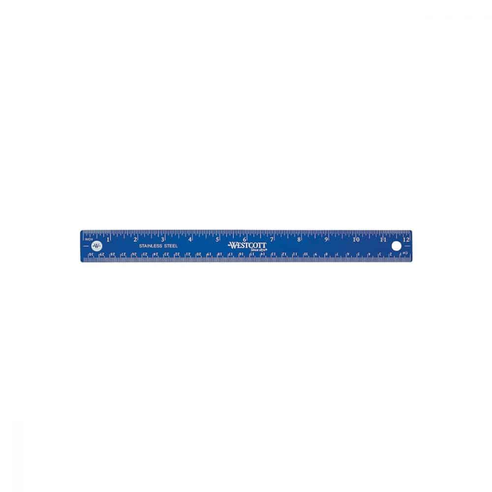 Règle en acier 30cm avec dos en liège Acme, couleurs variées