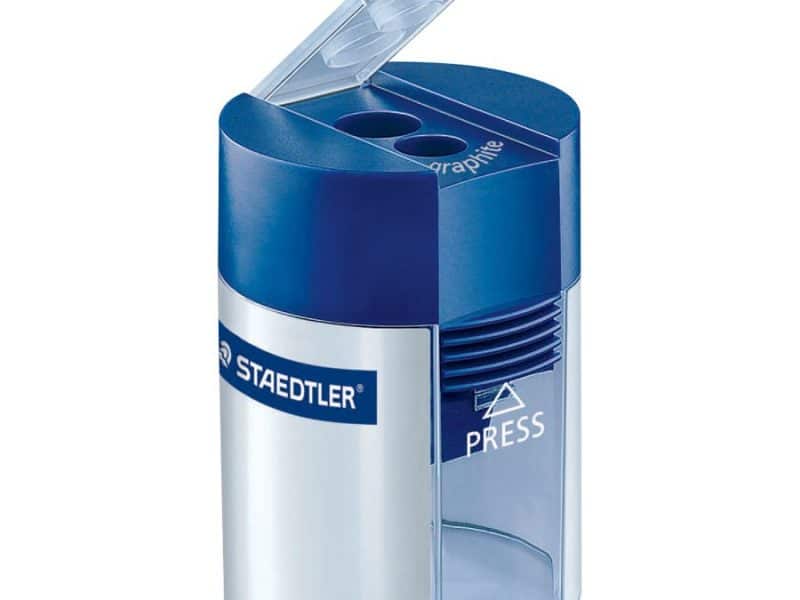 TAILLE-CRAYON ZINC AVEC RECEPTACLE 2 TROUS