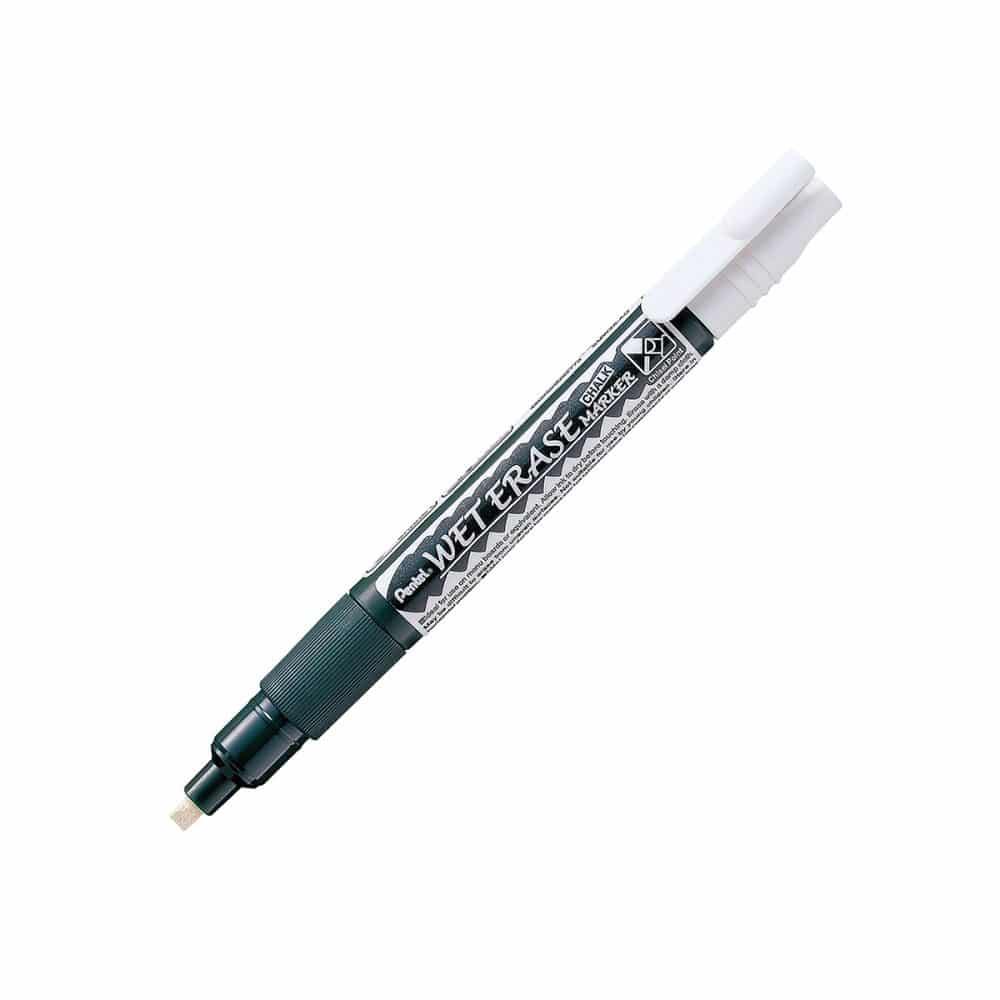Pentel Wet Erase Chalk Marker pointe biseauté - Blanc
