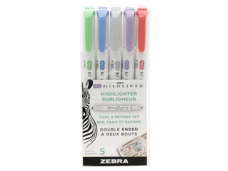 Surligneur à double pointes Mildliner frais et raffiné