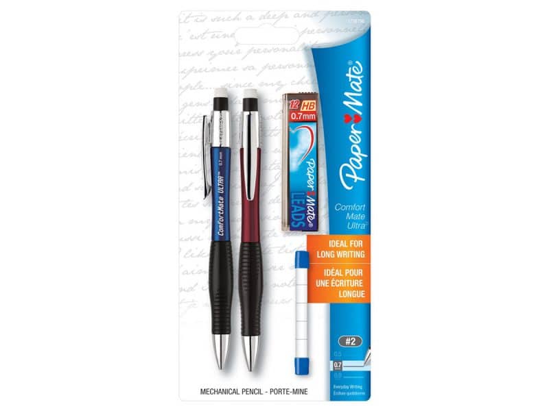 Paquet 2 porte-mine 0.7mm Papermate ComfortMate Ultra