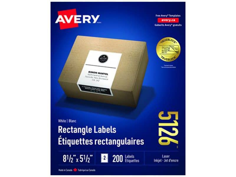 Étiquettes blanches Boîte de 100 feuilles, 5.5 x 8.5 (200)