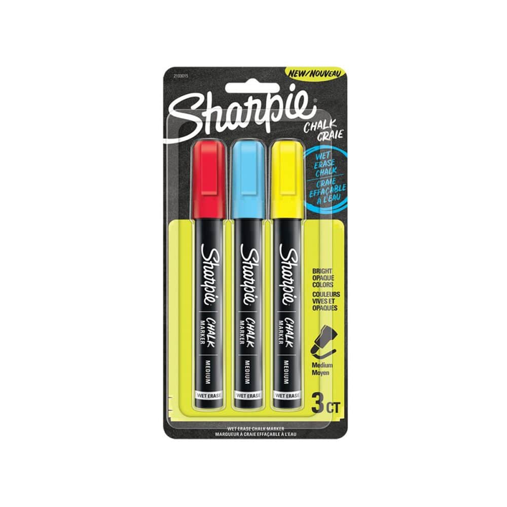 Marqueurs à craie effacable à l'eau Sharpie paquet de 3
