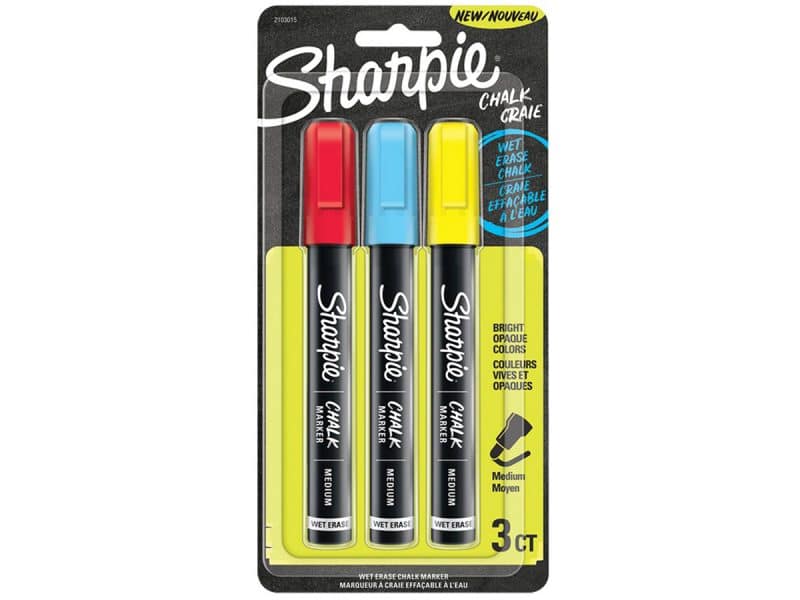 Marqueurs à craie effacable à l'eau Sharpie paquet de 3