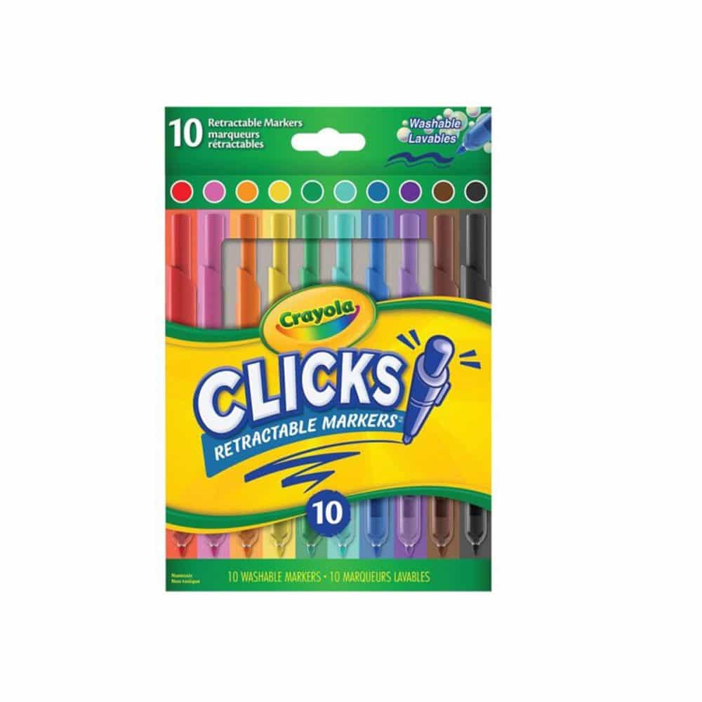 Marqueur Crayola rétractable Clicks (boite de 10)