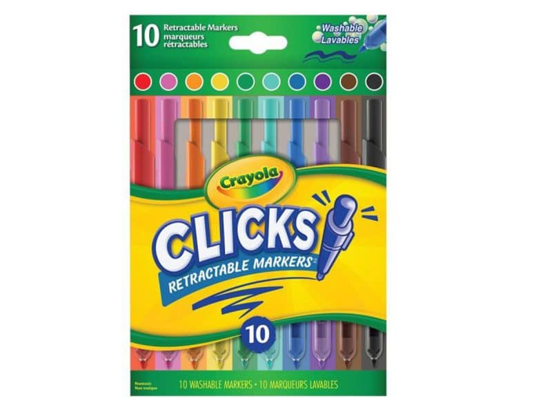 Marqueur Crayola rétractable Clicks (boite de 10)