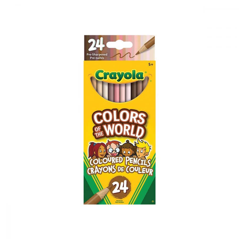 24 CRAYONS DE BOIS CRAYOLA COULEUR DU MONDE