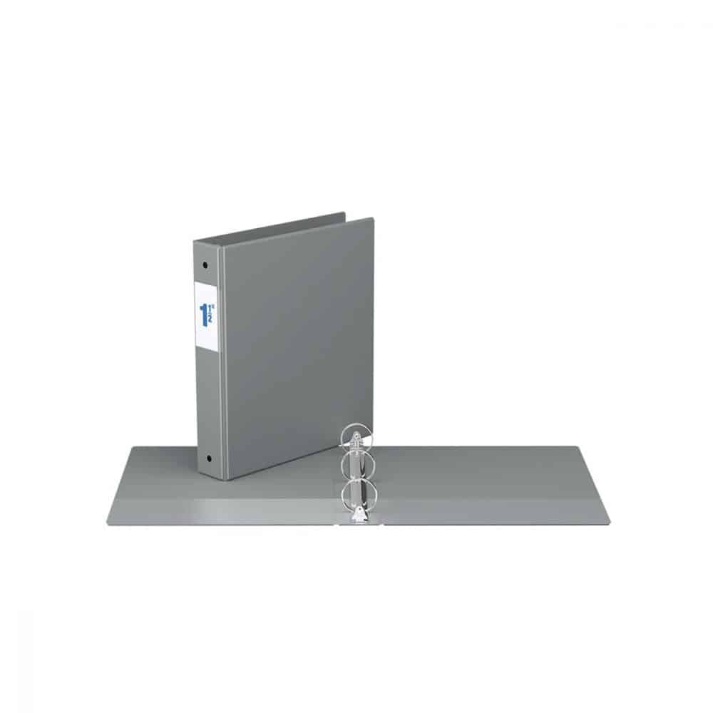 Reliure indispensable avec anneaux ronds 1,5po gris