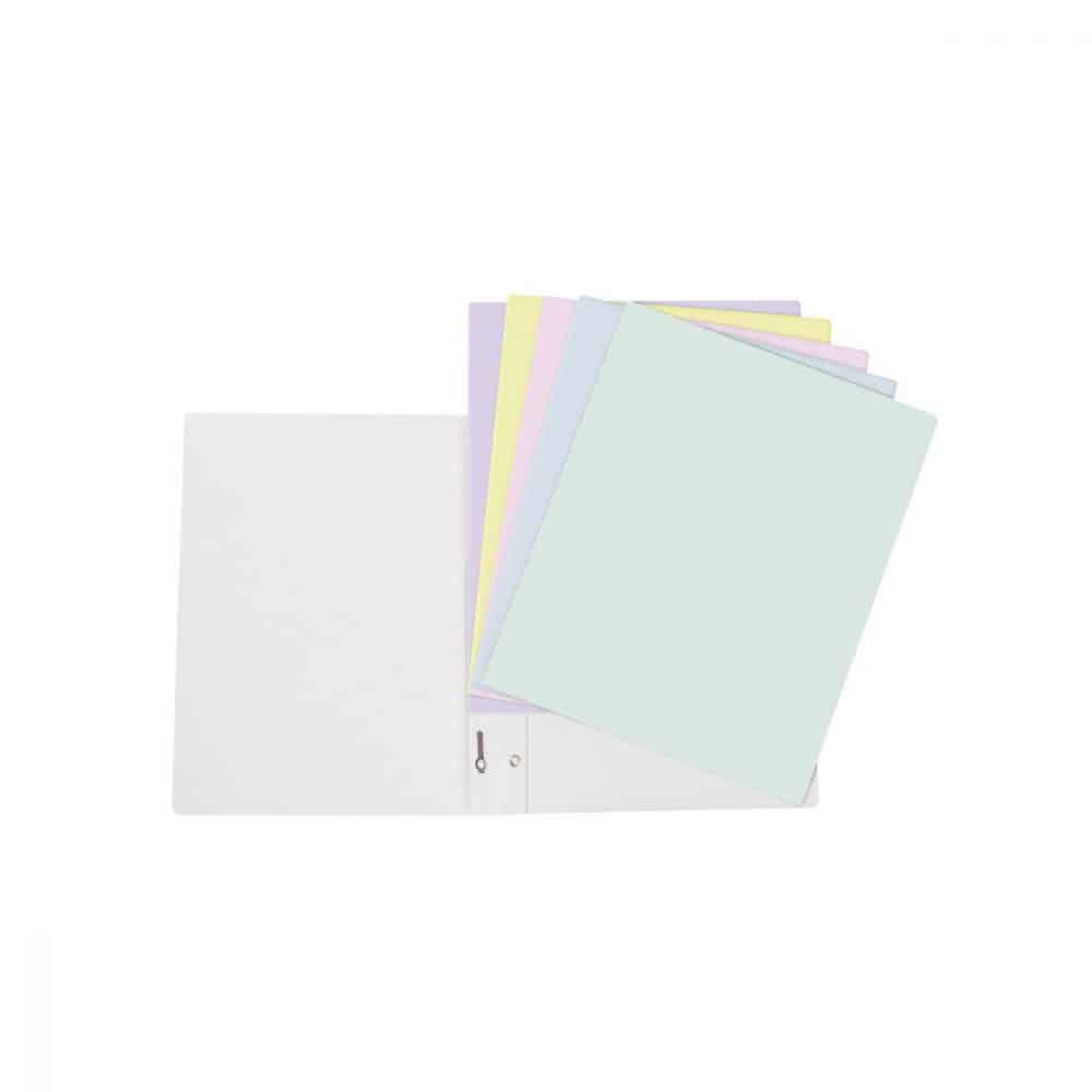 Duo-tang en carton laminé avec attaches Geocan - pastel