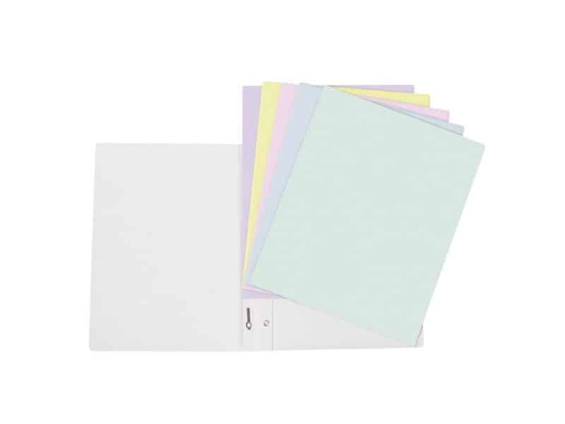 Duo-tang en carton laminé avec attaches Geocan - pastel