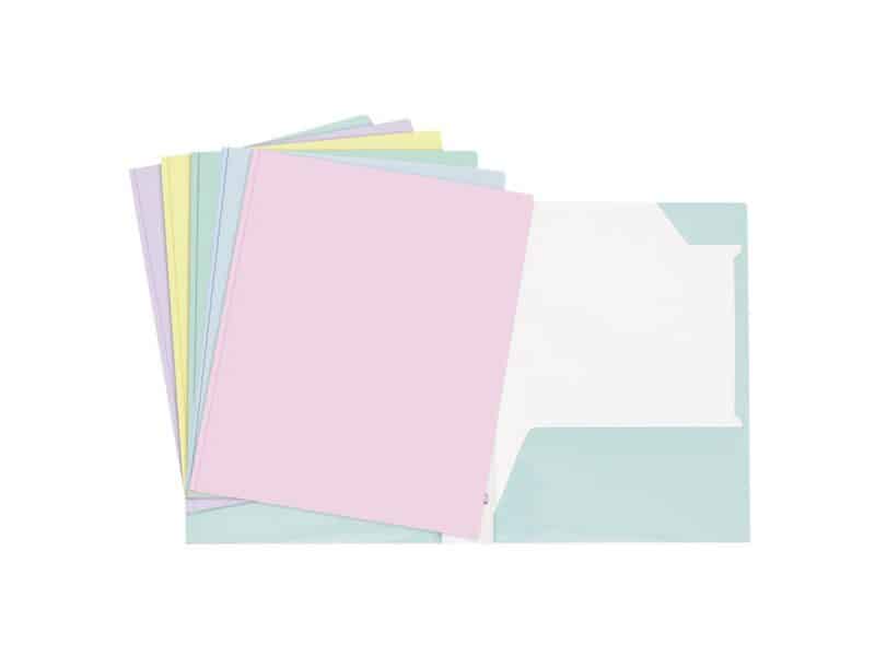 Duo-tang attaches pochettes carton laminé 34200 - pastel