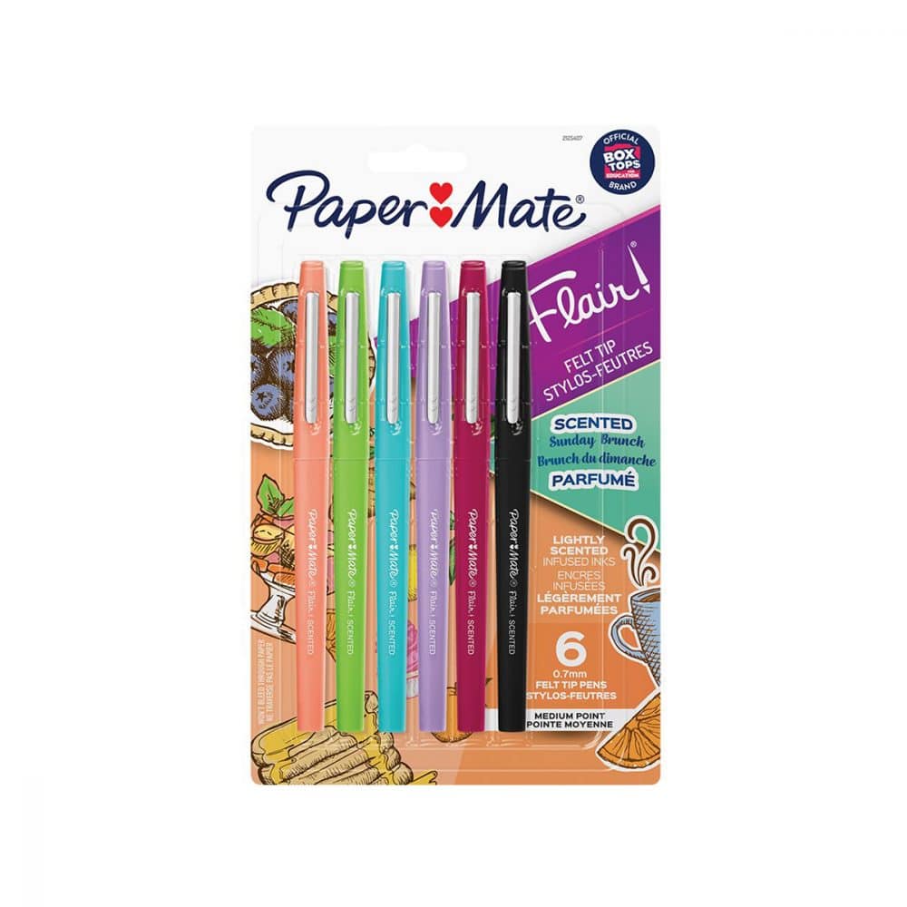 Paquet de 6 Papermate Flair parfumés 0.7