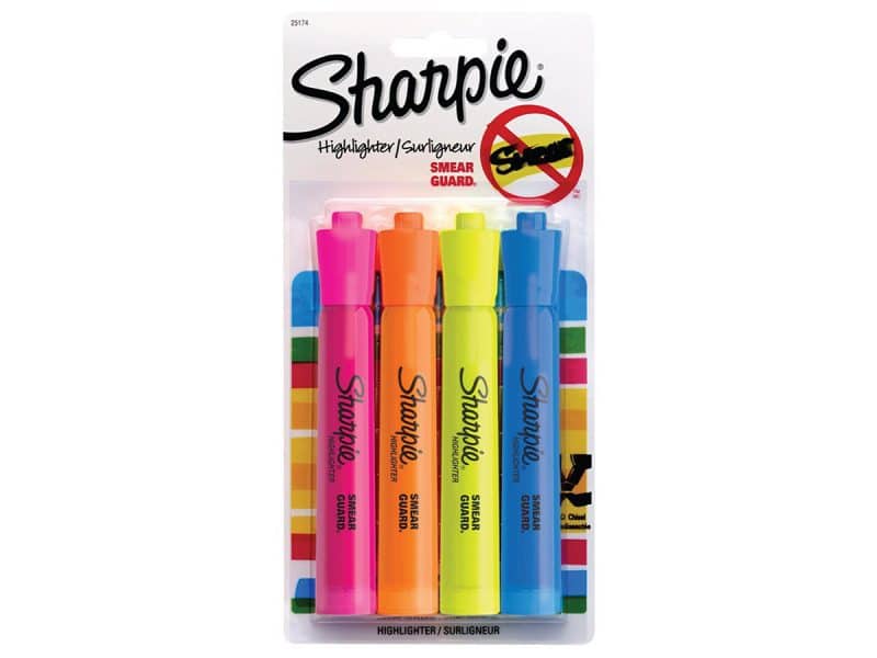 Surligneurs Sharpie Accent Tank Paquet de 4 couleurs