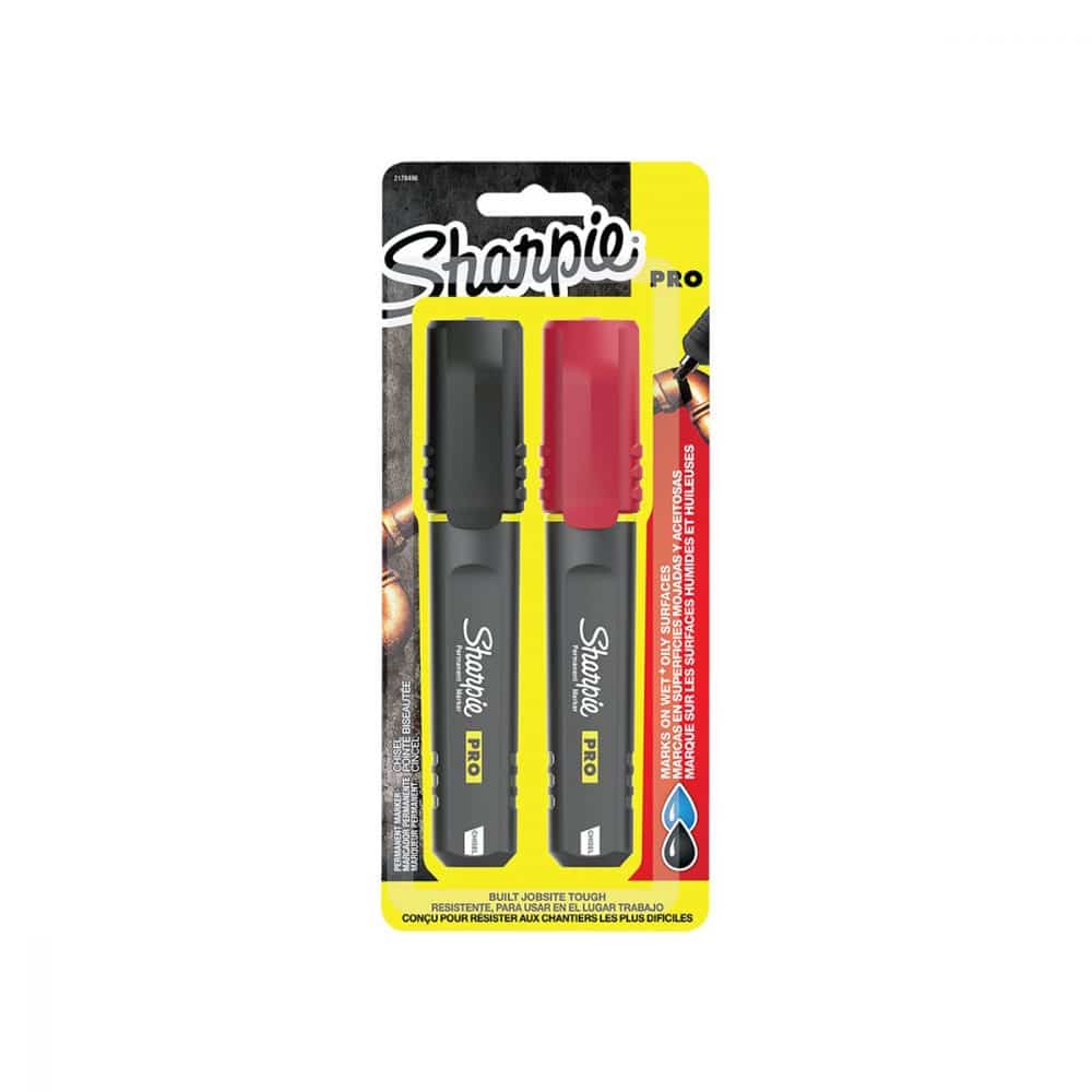 Paquet de 2 marqueurs permanents Sharpie Pro (rouge et noir)