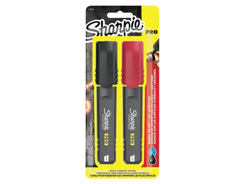 Paquet de 2 marqueurs permanents Sharpie Pro (rouge et noir)