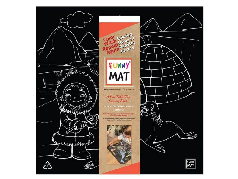 Napperon à colorier noir Funny Mat pole nord