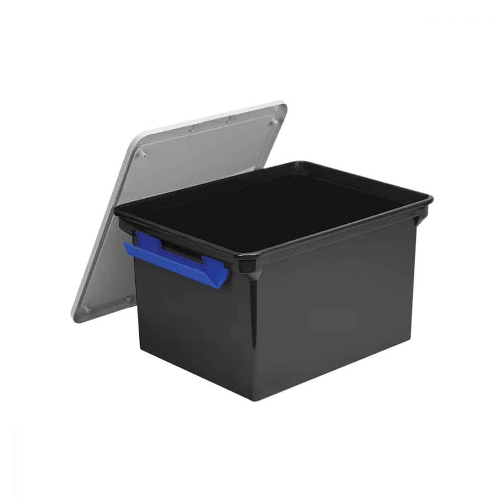 Boîte de rangement avec couvercle Storex - Noir