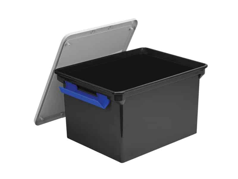 Boîte de rangement avec couvercle Storex - Noir