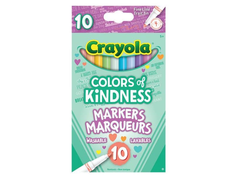 boite de 10 marqueurs Crayola Colors of Kindness, fines