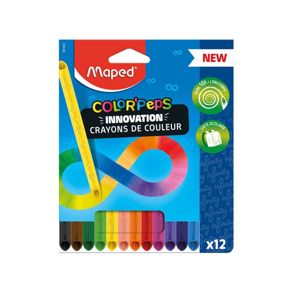Enselmbe de 12 crayons Maped Color'Peps Infinity