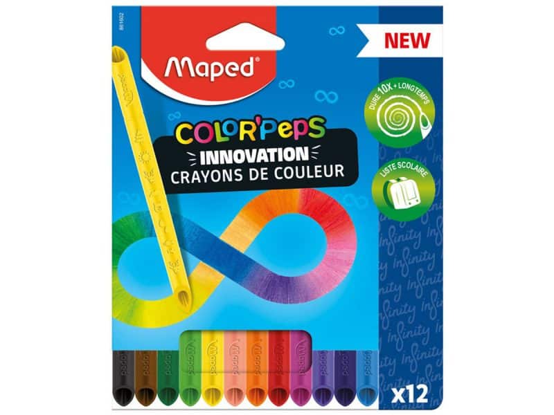 Enselmbe de 12 crayons Maped Color'Peps Infinity