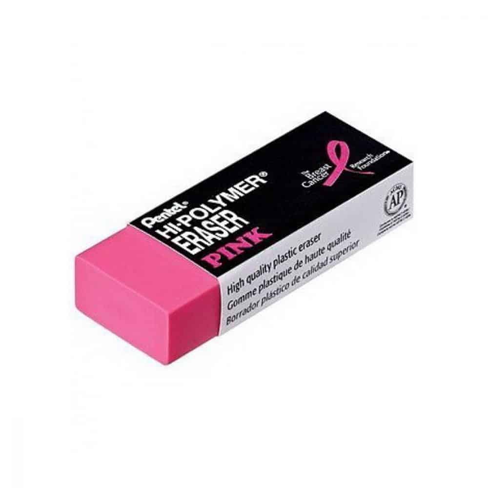 Gomme à effacer rose Pentel Hi-polymer