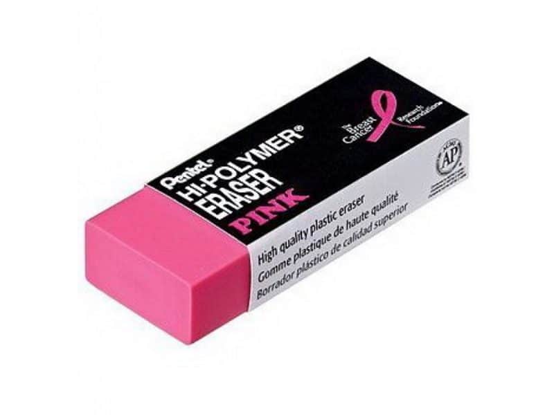 Gomme à effacer rose Pentel Hi-polymer