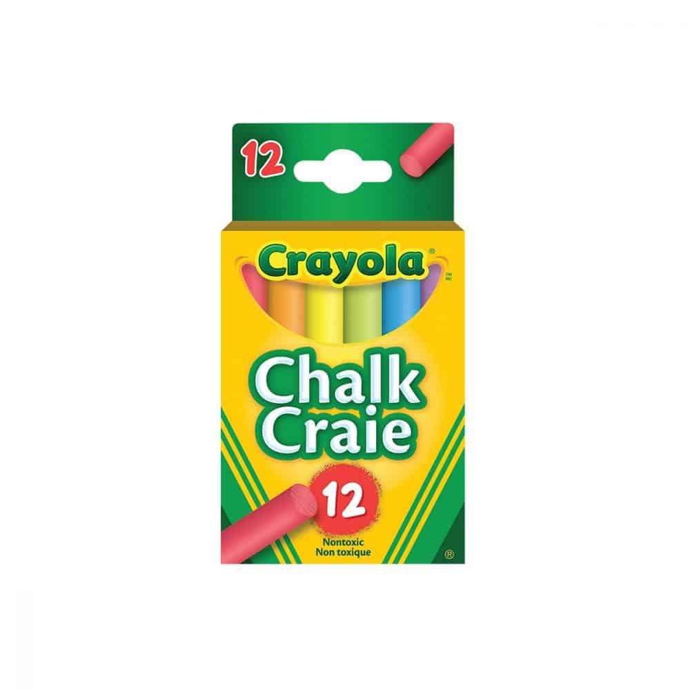 Craie à tableau - couleurs variées - Boite de 12
