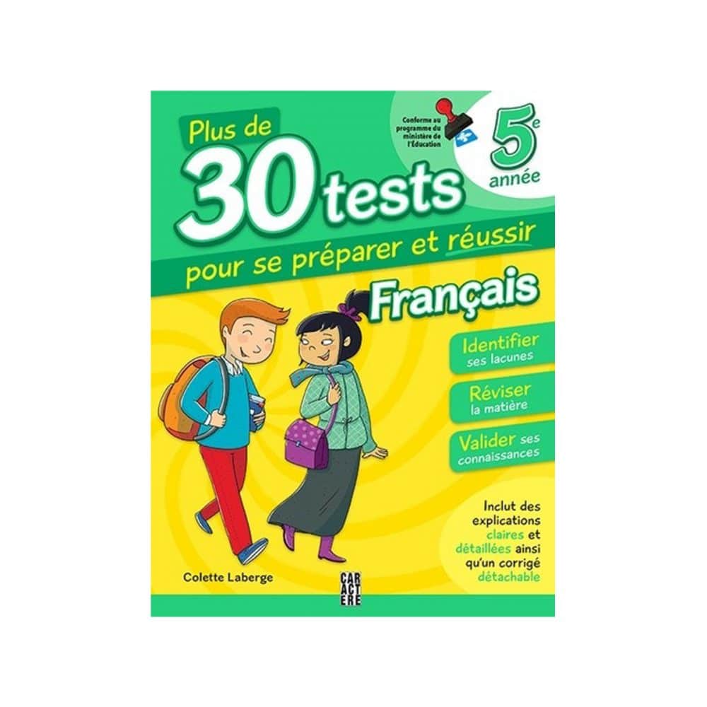 Plus de 30 tests 5e année Français