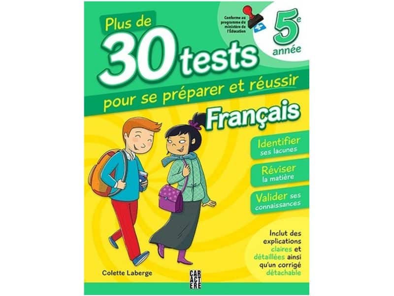 Plus de 30 tests 5e année Français