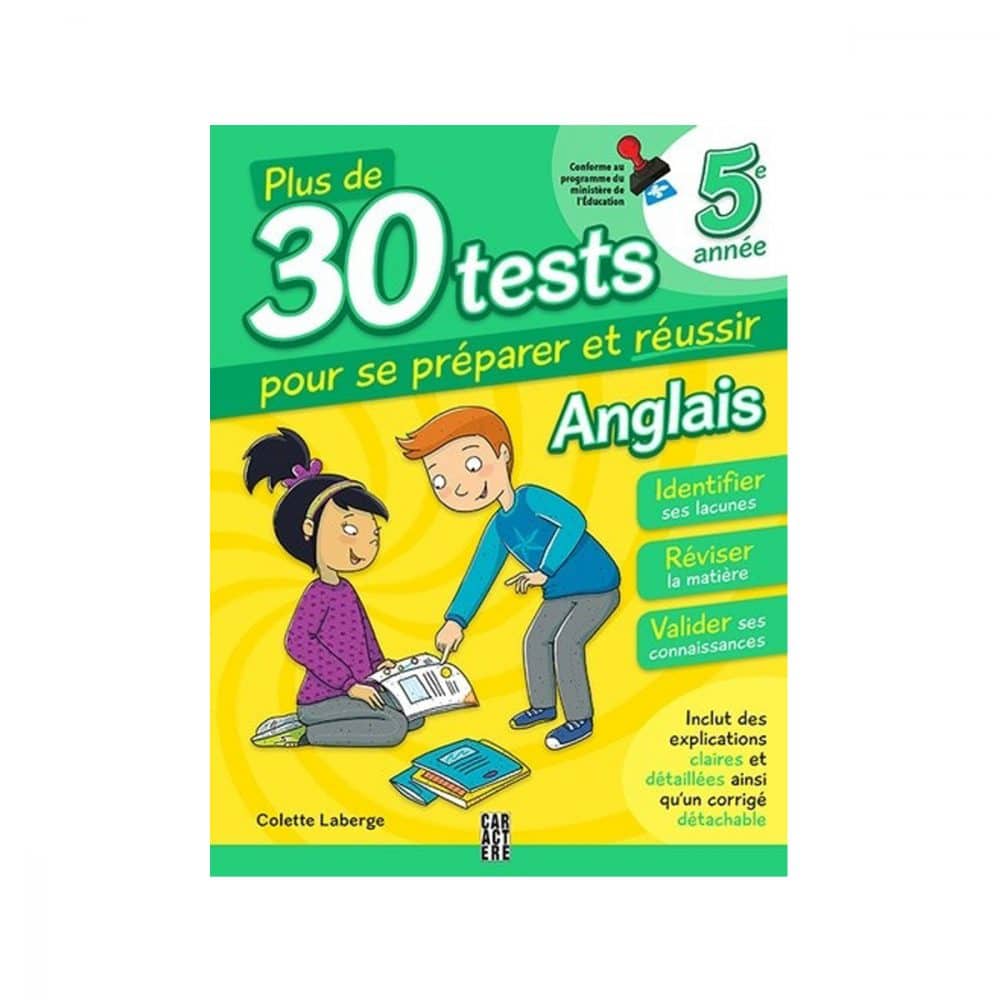 Plus de 30 tests 5e année Anglais