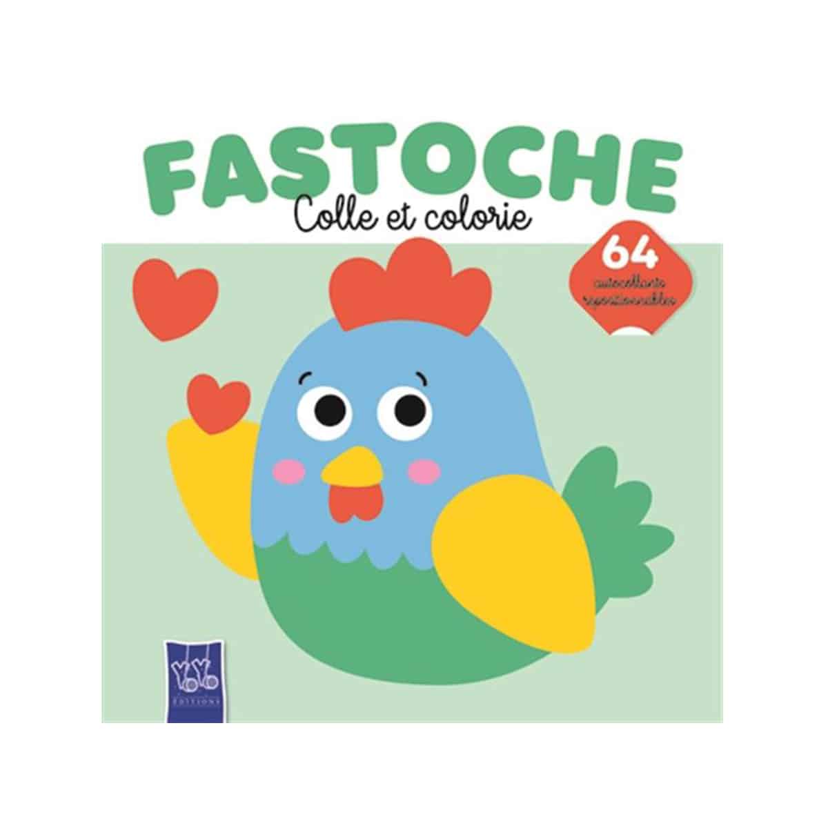 Fastoche Colle et colorie poule