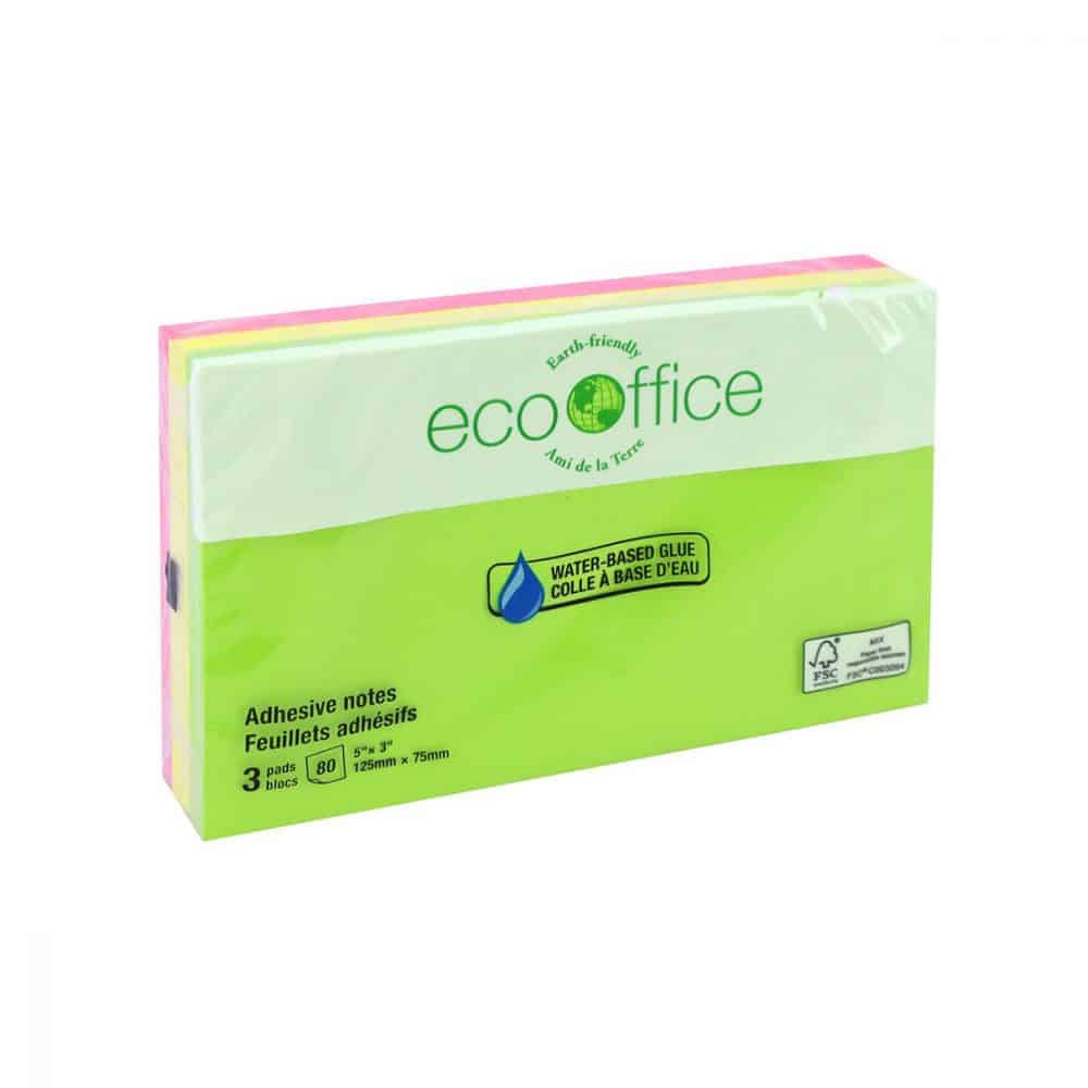 feuillets autocollant neon 3 x 5 pqt de 3