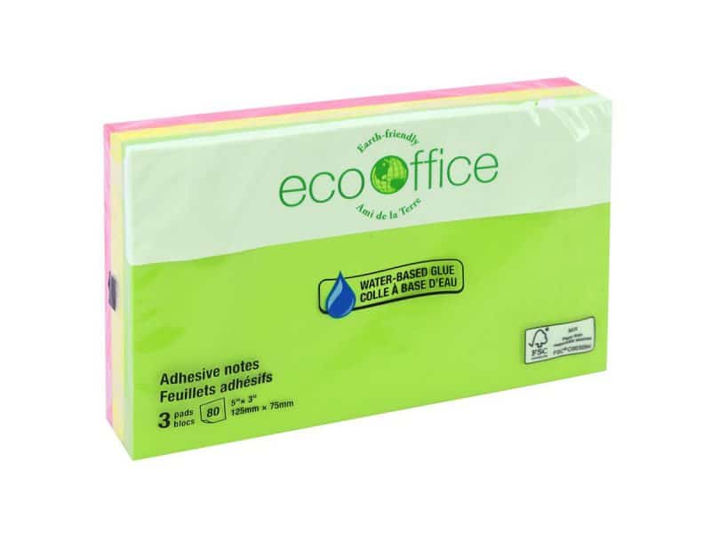 feuillets autocollant neon 3 x 5 pqt de 3