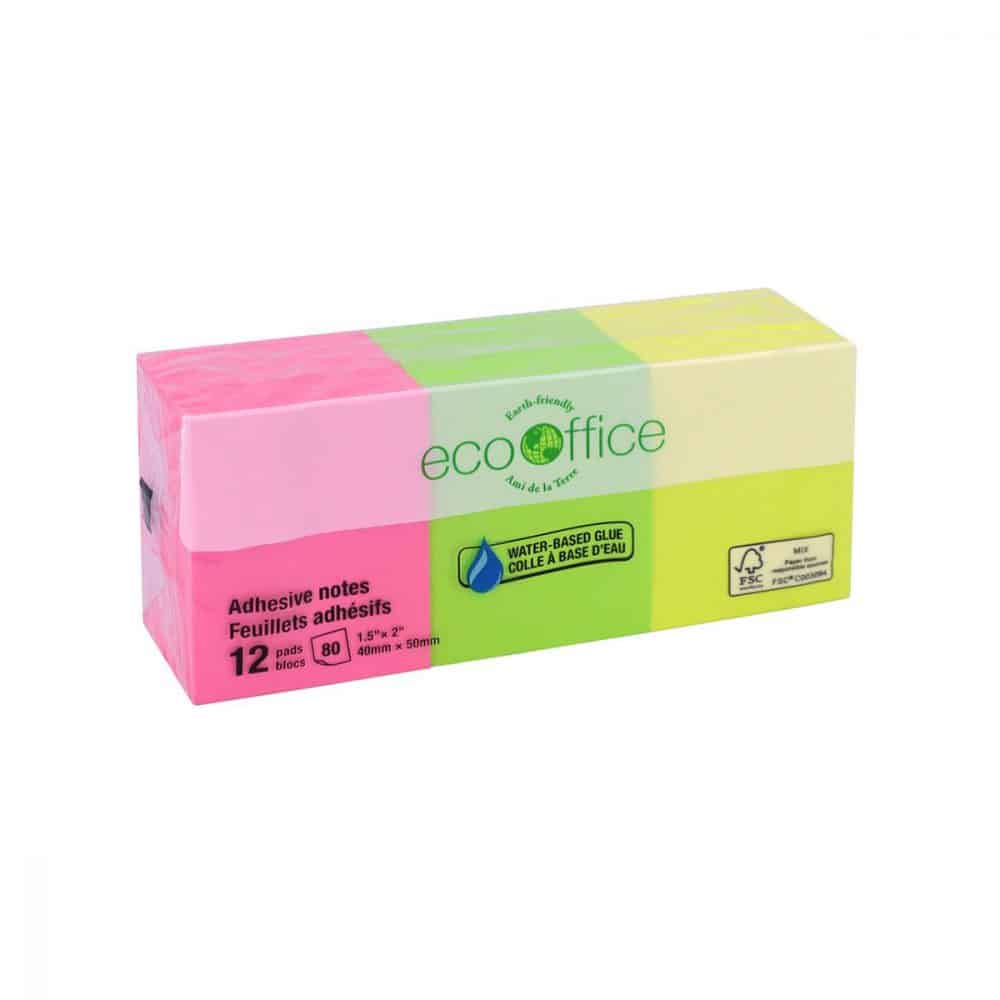 Feuillets autocollants neon 1 3/8 x 1 7/8 paquet de 12