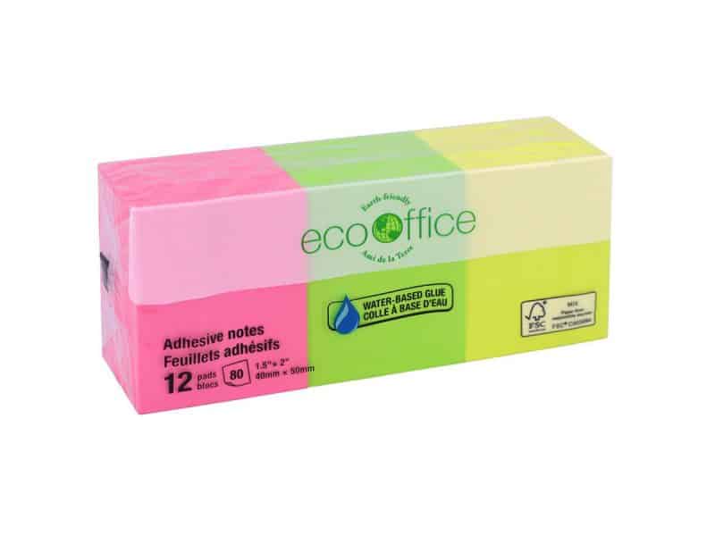 Feuillets autocollants neon 1 3/8 x 1 7/8 paquet de 12