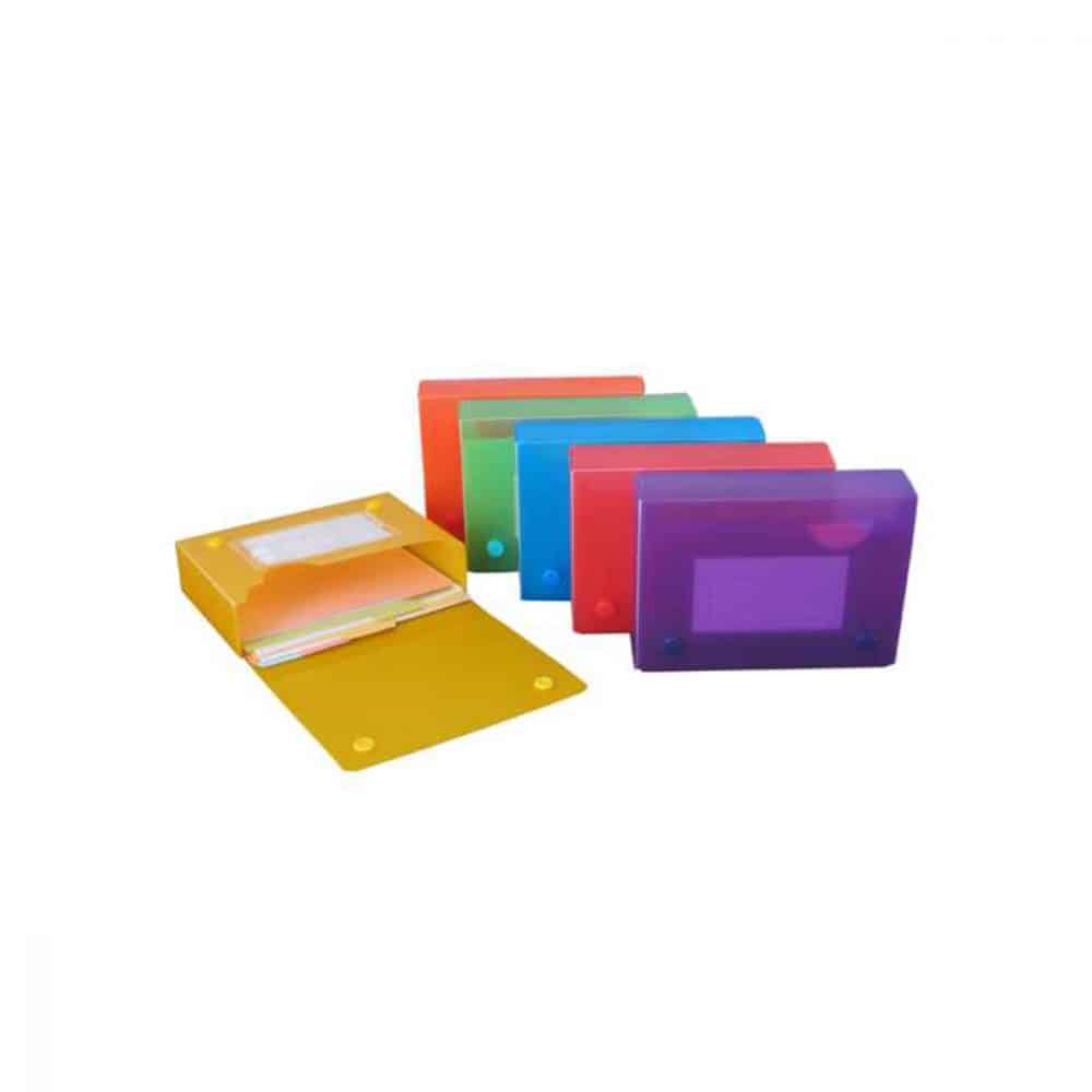Boîtier VLB pour fiches 4x6" poly givré couleurs assorties